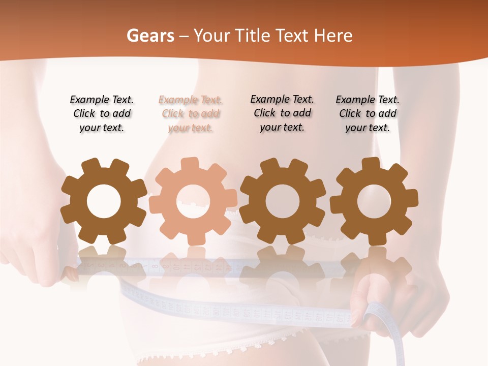 Woman Measuring Perfect Shape Of Beautiful Thigh. Healthy Lifestyles Concept PowerPoint Template