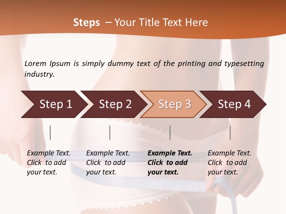 Woman Measuring Perfect Shape Of Beautiful Thigh. Healthy Lifestyles Concept PowerPoint Template
