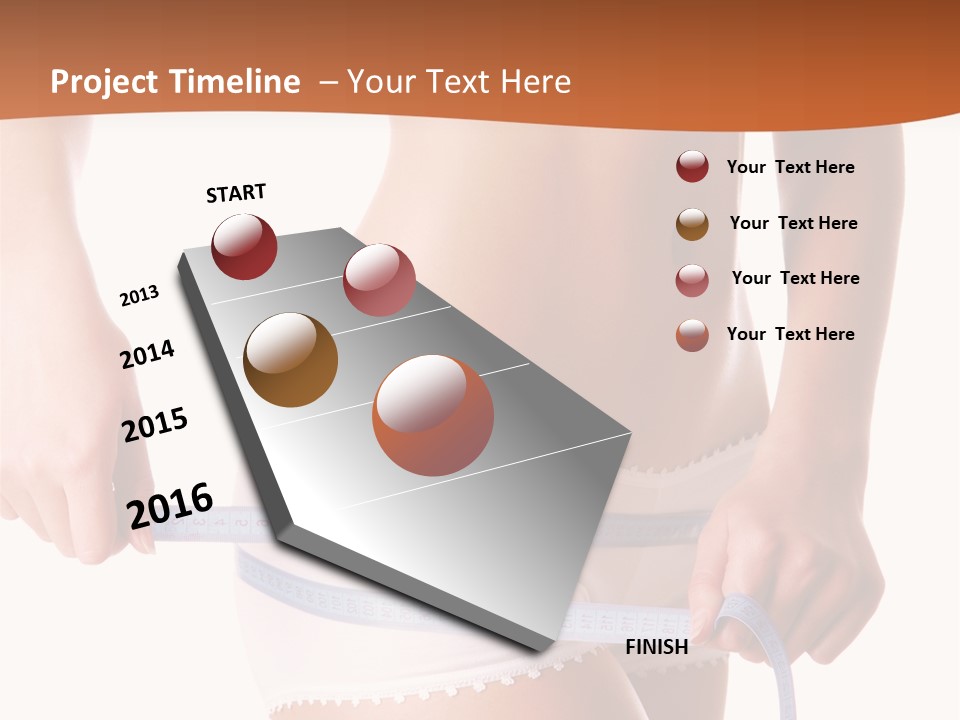 Woman Measuring Perfect Shape Of Beautiful Thigh. Healthy Lifestyles Concept PowerPoint Template