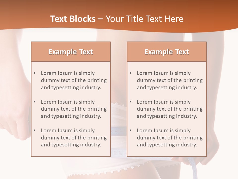 Woman Measuring Perfect Shape Of Beautiful Thigh. Healthy Lifestyles Concept PowerPoint Template