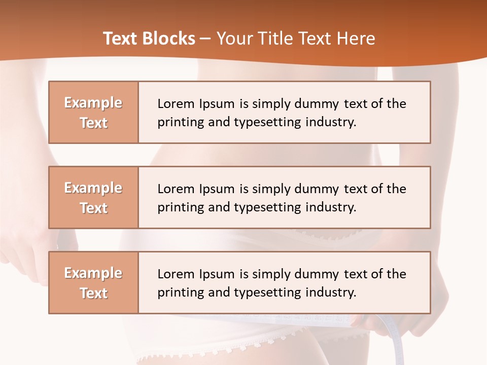 Woman Measuring Perfect Shape Of Beautiful Thigh. Healthy Lifestyles Concept PowerPoint Template