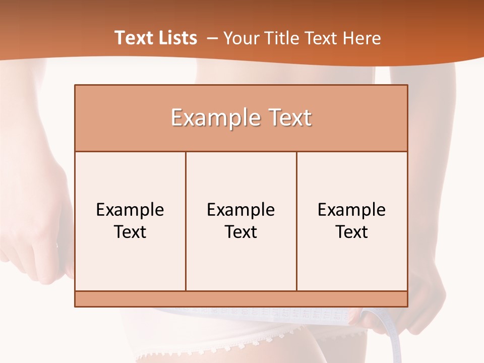 Woman Measuring Perfect Shape Of Beautiful Thigh. Healthy Lifestyles Concept PowerPoint Template