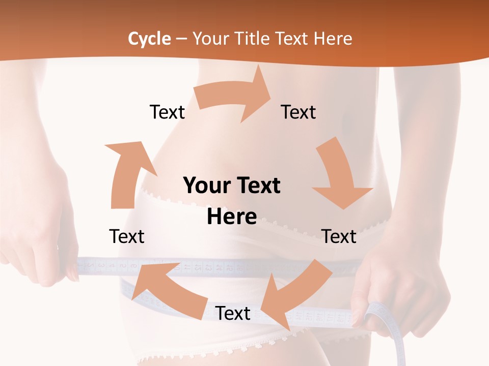 Woman Measuring Perfect Shape Of Beautiful Thigh. Healthy Lifestyles Concept PowerPoint Template