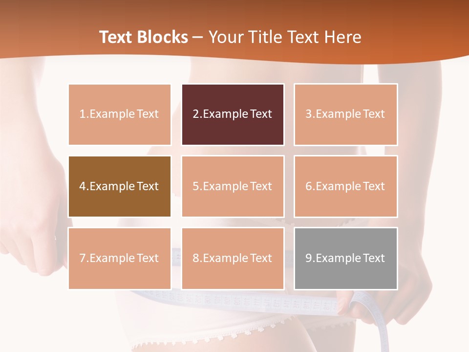 Woman Measuring Perfect Shape Of Beautiful Thigh. Healthy Lifestyles Concept PowerPoint Template