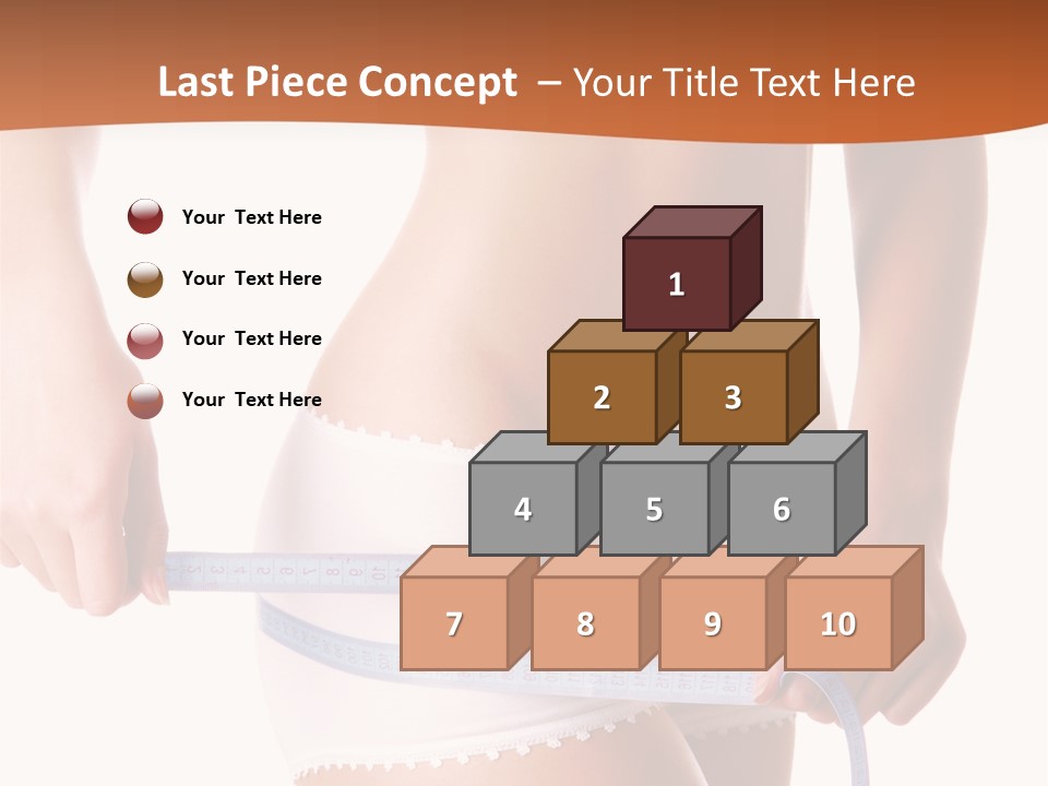 Woman Measuring Perfect Shape Of Beautiful Thigh. Healthy Lifestyles Concept PowerPoint Template