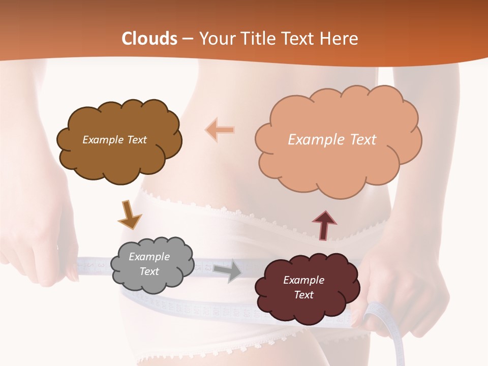 Woman Measuring Perfect Shape Of Beautiful Thigh. Healthy Lifestyles Concept PowerPoint Template