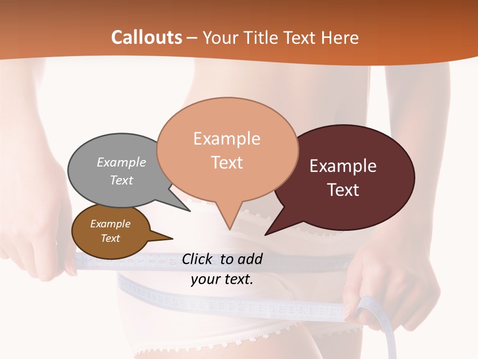 Woman Measuring Perfect Shape Of Beautiful Thigh. Healthy Lifestyles Concept PowerPoint Template