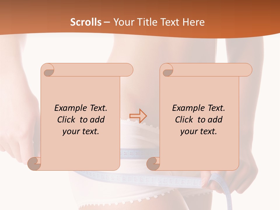 Woman Measuring Perfect Shape Of Beautiful Thigh. Healthy Lifestyles Concept PowerPoint Template
