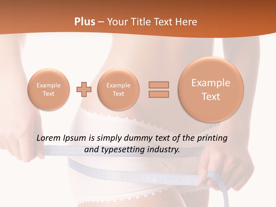 Woman Measuring Perfect Shape Of Beautiful Thigh. Healthy Lifestyles Concept PowerPoint Template