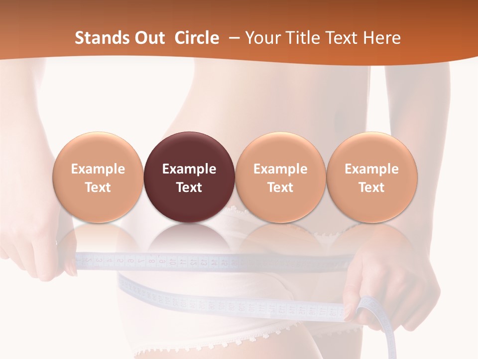 Woman Measuring Perfect Shape Of Beautiful Thigh. Healthy Lifestyles Concept PowerPoint Template