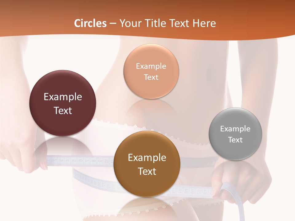 Woman Measuring Perfect Shape Of Beautiful Thigh. Healthy Lifestyles Concept PowerPoint Template