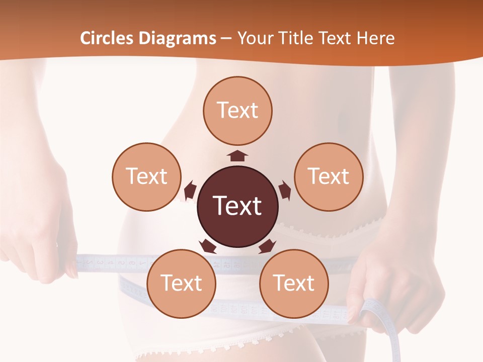 Woman Measuring Perfect Shape Of Beautiful Thigh. Healthy Lifestyles Concept PowerPoint Template