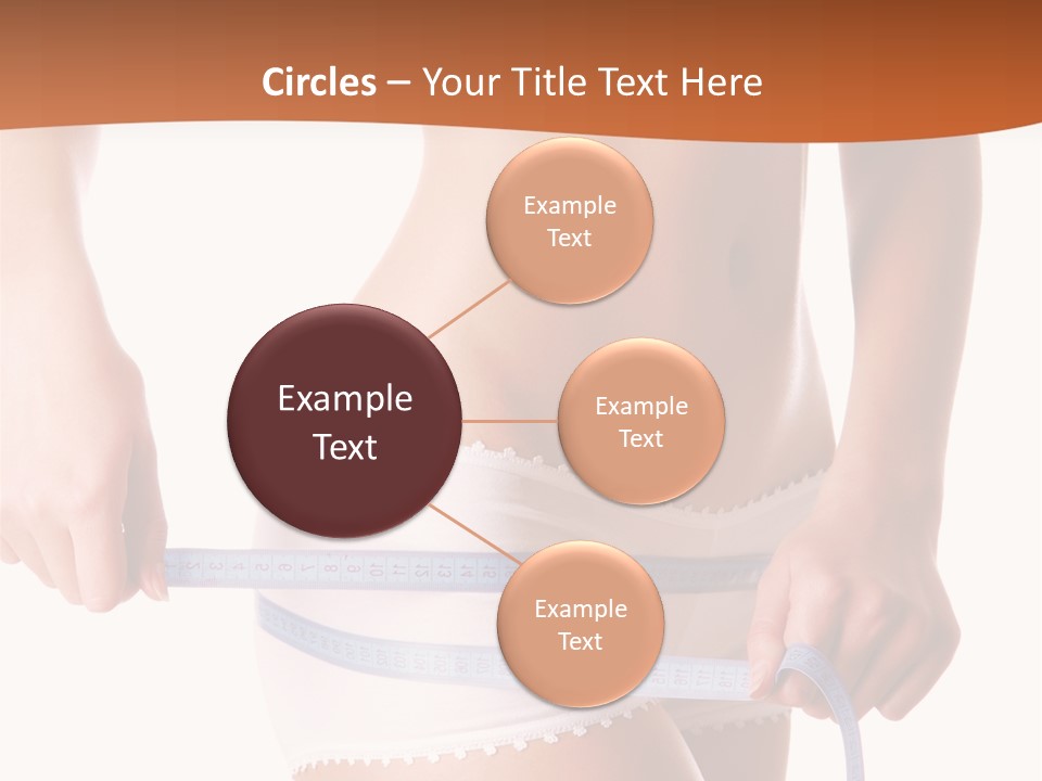 Woman Measuring Perfect Shape Of Beautiful Thigh. Healthy Lifestyles Concept PowerPoint Template