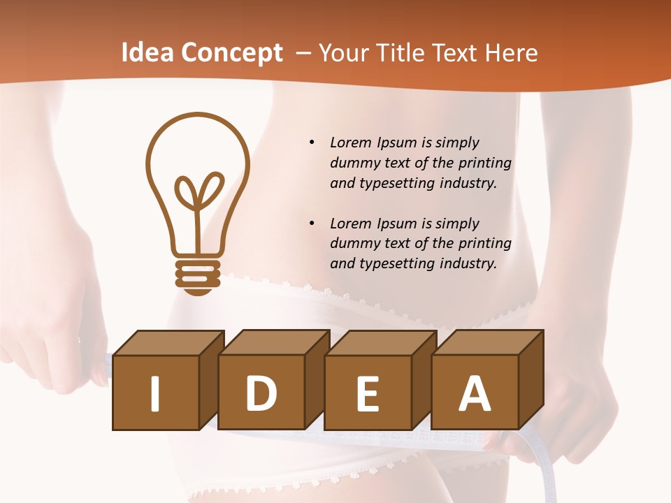 Woman Measuring Perfect Shape Of Beautiful Thigh. Healthy Lifestyles Concept PowerPoint Template