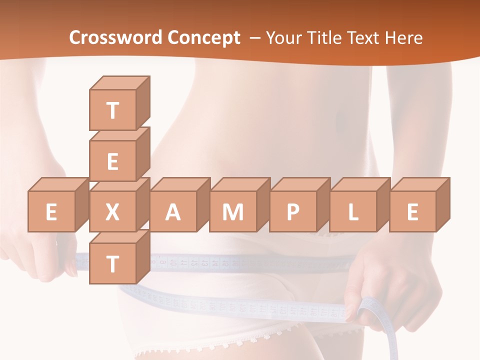 Woman Measuring Perfect Shape Of Beautiful Thigh. Healthy Lifestyles Concept PowerPoint Template