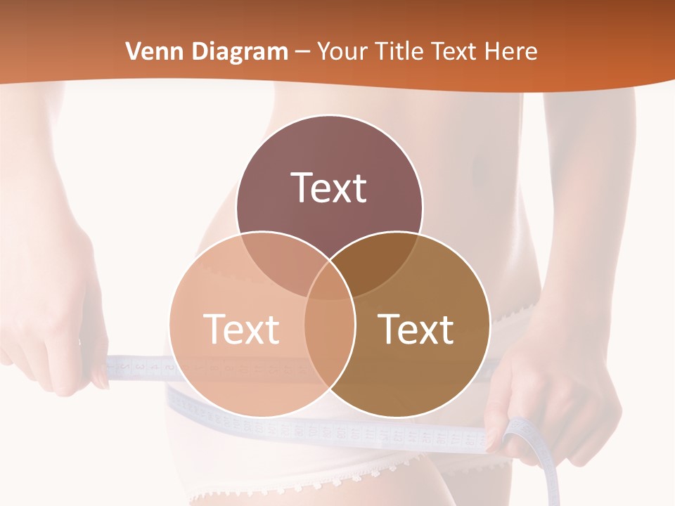 Woman Measuring Perfect Shape Of Beautiful Thigh. Healthy Lifestyles Concept PowerPoint Template
