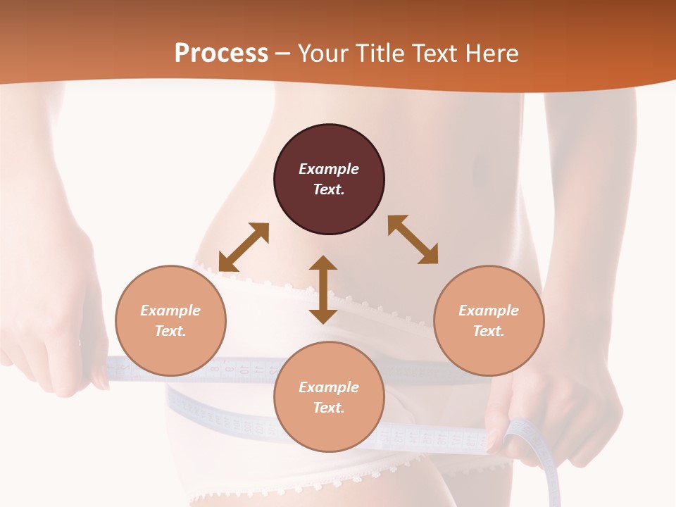 Woman Measuring Perfect Shape Of Beautiful Thigh. Healthy Lifestyles Concept PowerPoint Template