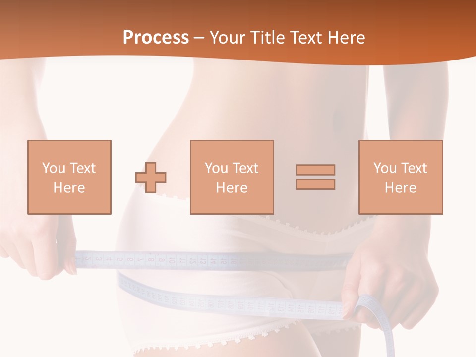 Woman Measuring Perfect Shape Of Beautiful Thigh. Healthy Lifestyles Concept PowerPoint Template
