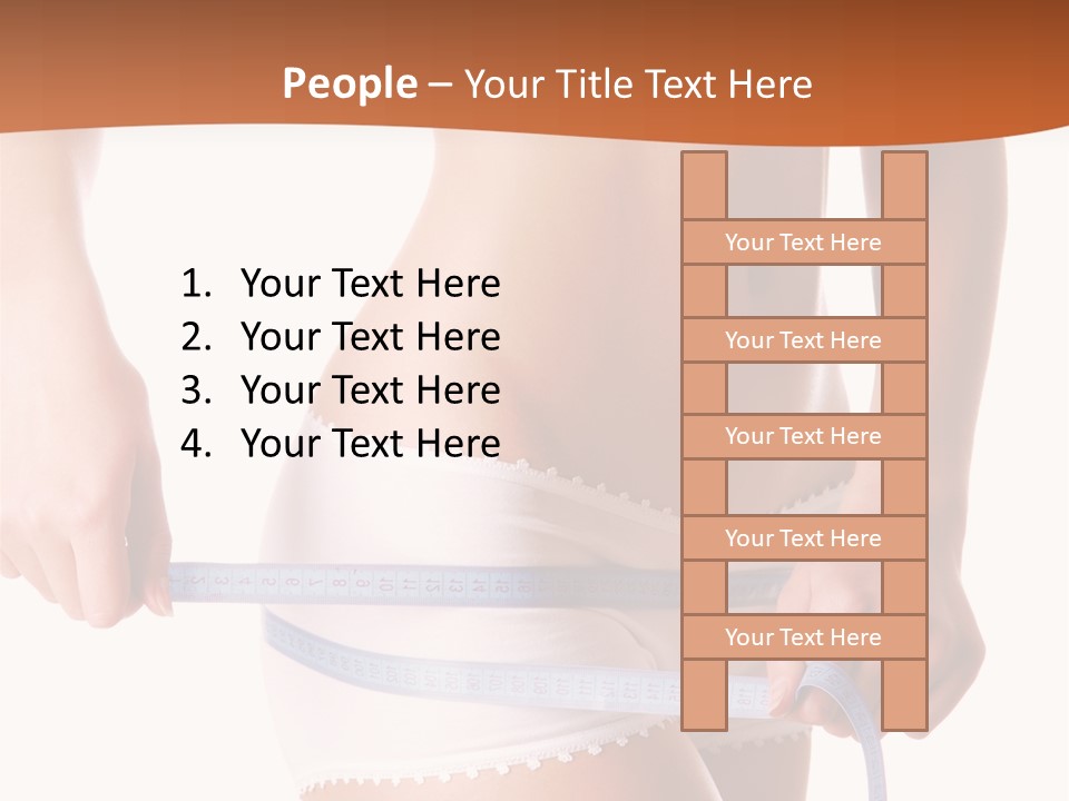 Woman Measuring Perfect Shape Of Beautiful Thigh. Healthy Lifestyles Concept PowerPoint Template