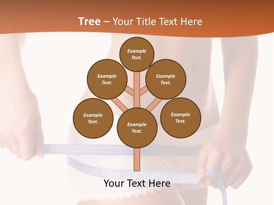 Woman Measuring Perfect Shape Of Beautiful Thigh. Healthy Lifestyles Concept PowerPoint Template