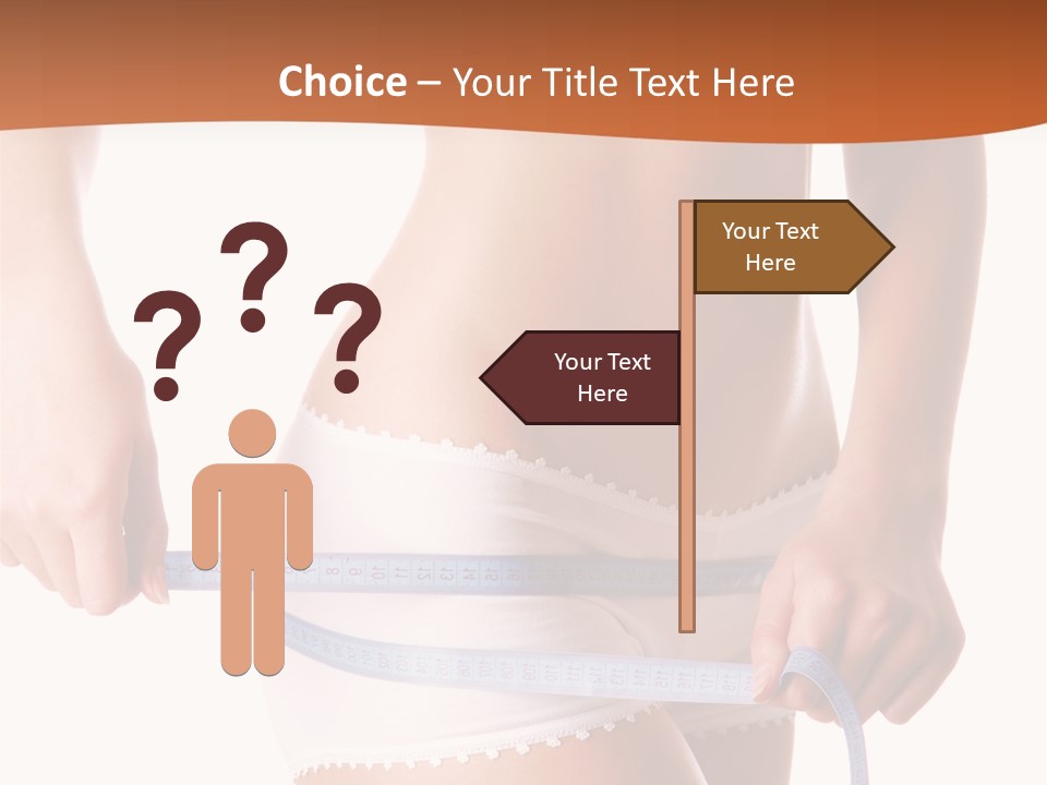 Woman Measuring Perfect Shape Of Beautiful Thigh. Healthy Lifestyles Concept PowerPoint Template