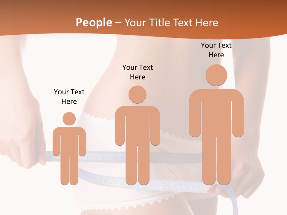 Woman Measuring Perfect Shape Of Beautiful Thigh. Healthy Lifestyles Concept PowerPoint Template