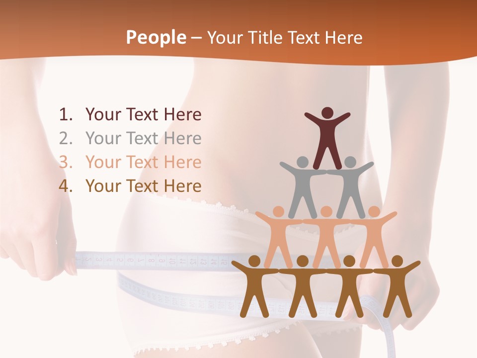 Woman Measuring Perfect Shape Of Beautiful Thigh. Healthy Lifestyles Concept PowerPoint Template