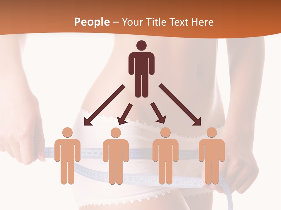 Woman Measuring Perfect Shape Of Beautiful Thigh. Healthy Lifestyles Concept PowerPoint Template