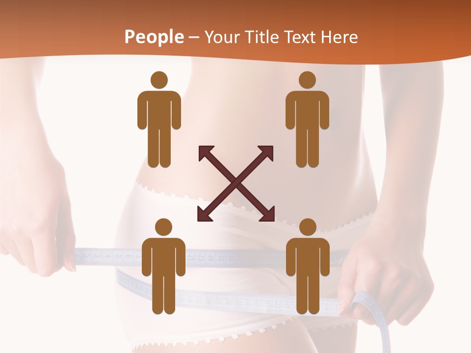 Woman Measuring Perfect Shape Of Beautiful Thigh. Healthy Lifestyles Concept PowerPoint Template