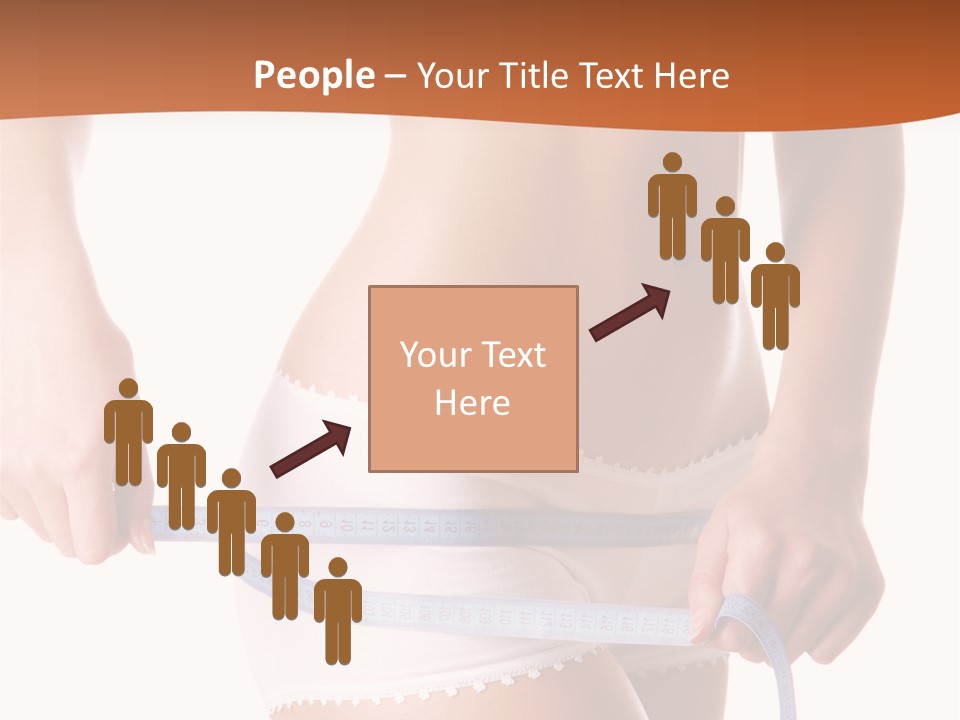 Woman Measuring Perfect Shape Of Beautiful Thigh. Healthy Lifestyles Concept PowerPoint Template