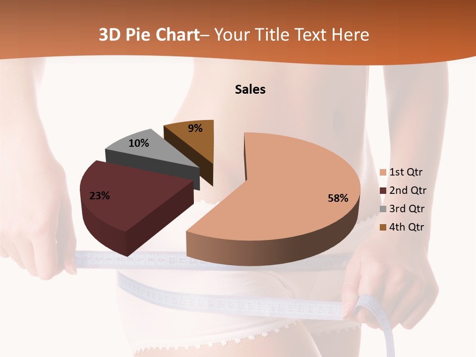 Woman Measuring Perfect Shape Of Beautiful Thigh. Healthy Lifestyles Concept PowerPoint Template
