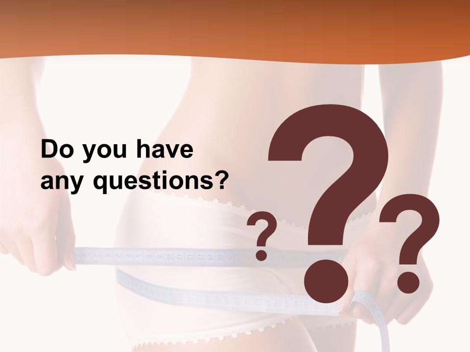 Woman Measuring Perfect Shape Of Beautiful Thigh. Healthy Lifestyles Concept PowerPoint Template