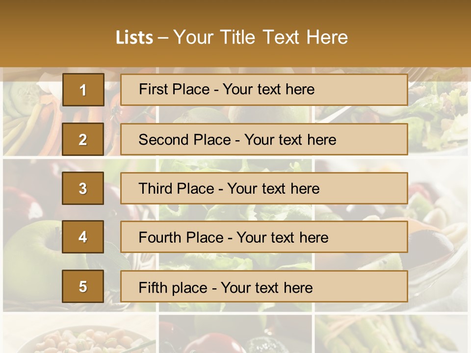 Healthy Vegetables And Fruit Food - Collage PowerPoint Template