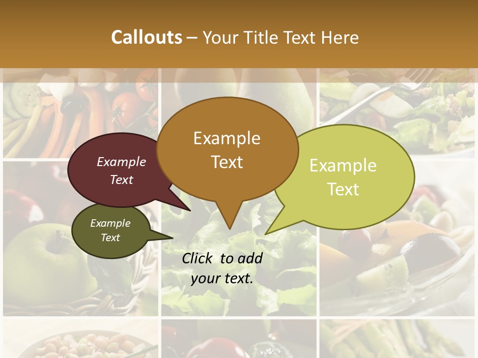 Healthy Vegetables And Fruit Food - Collage PowerPoint Template