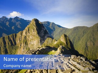 Machu Picchu In Morning Light PowerPoint Template
