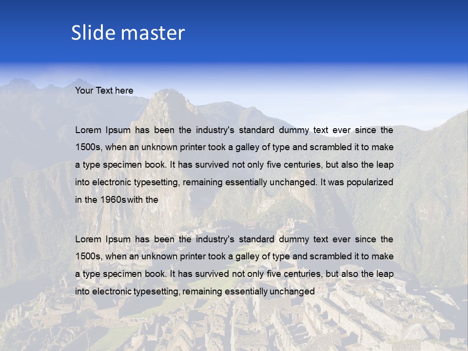 Machu Picchu In Morning Light PowerPoint Template