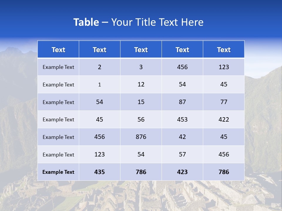 Machu Picchu In Morning Light PowerPoint Template