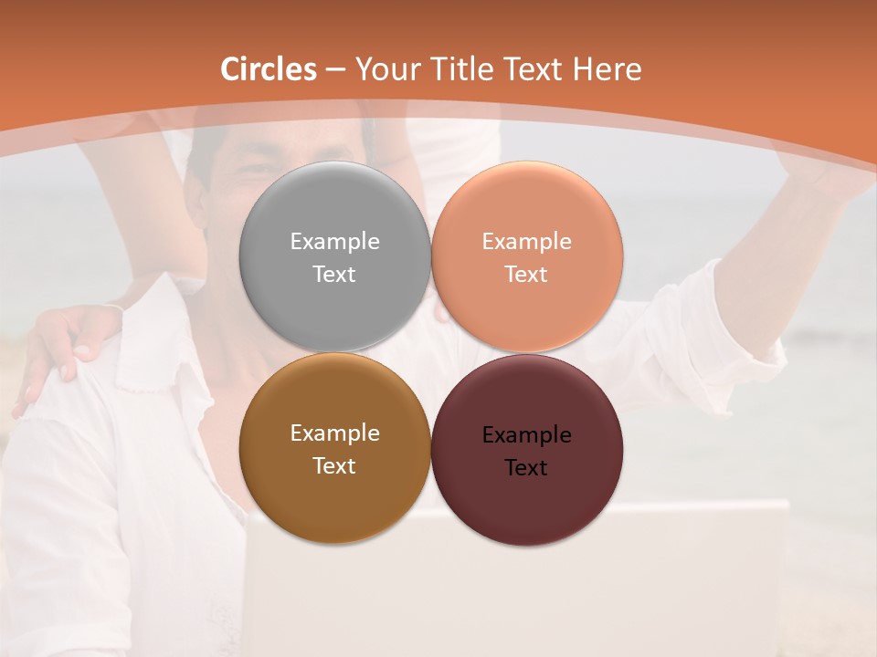 Happy Beach Couple On A Laptop During Vacation PowerPoint Template