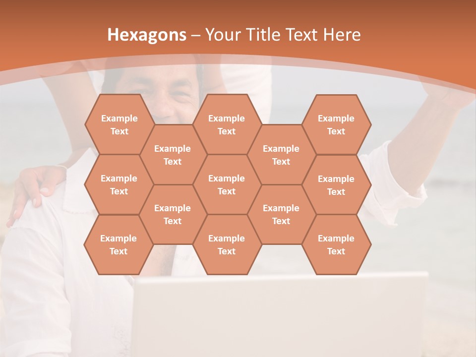 Happy Beach Couple On A Laptop During Vacation PowerPoint Template