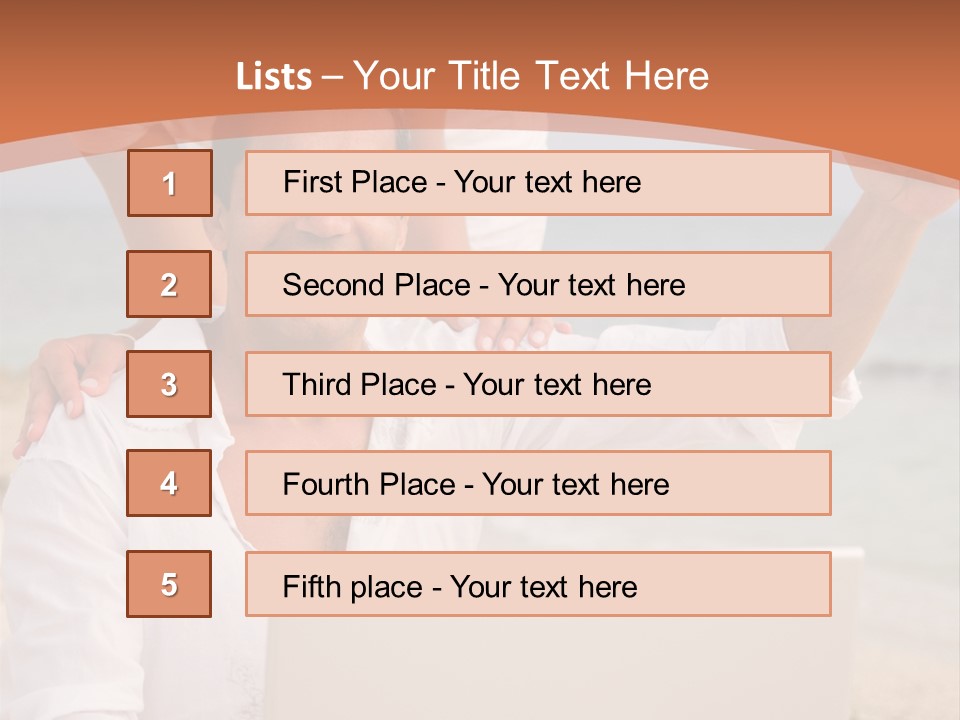 Happy Beach Couple On A Laptop During Vacation PowerPoint Template