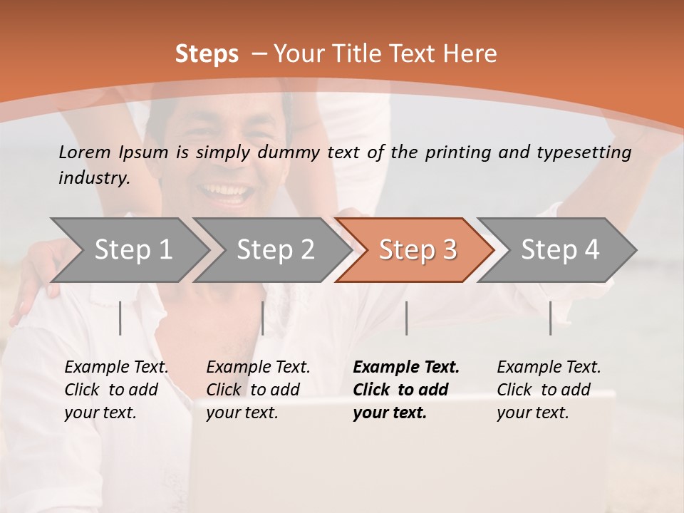Happy Beach Couple On A Laptop During Vacation PowerPoint Template