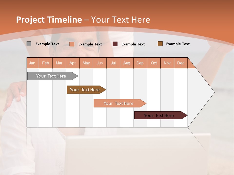 Happy Beach Couple On A Laptop During Vacation PowerPoint Template