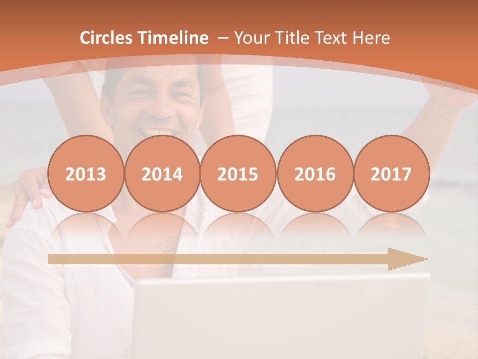 Happy Beach Couple On A Laptop During Vacation PowerPoint Template