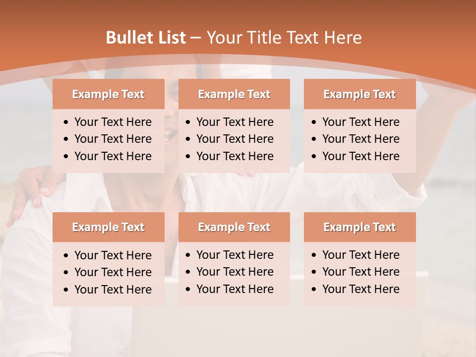 Happy Beach Couple On A Laptop During Vacation PowerPoint Template