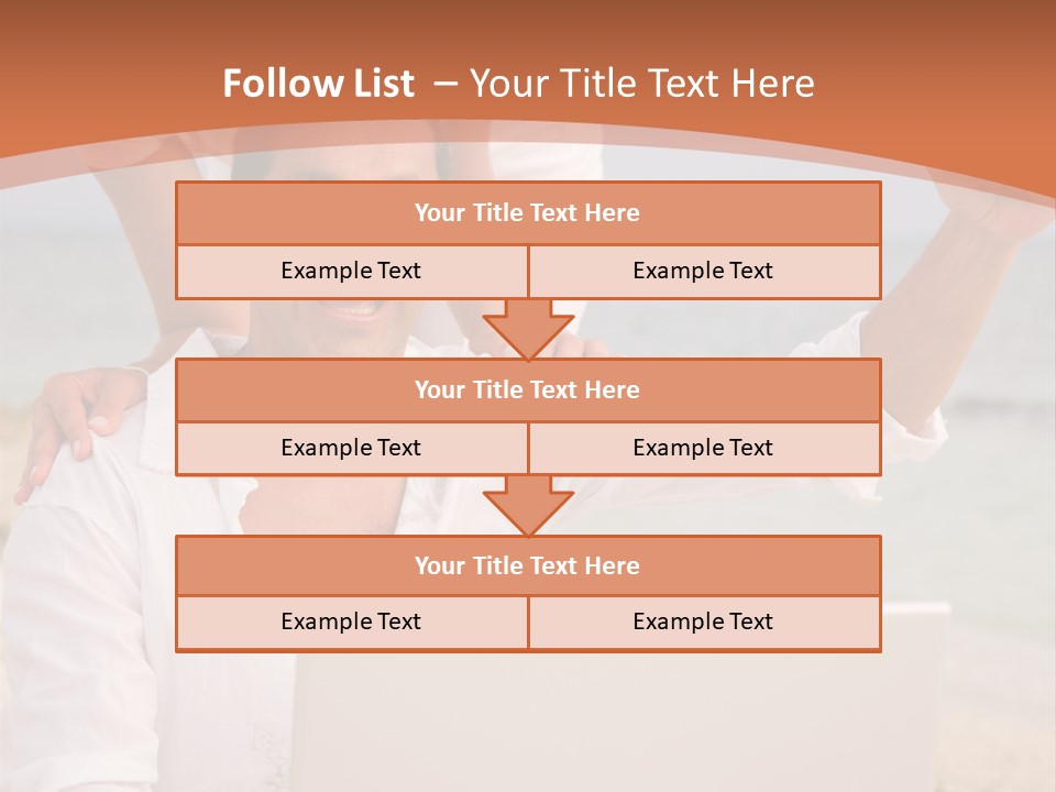 Happy Beach Couple On A Laptop During Vacation PowerPoint Template