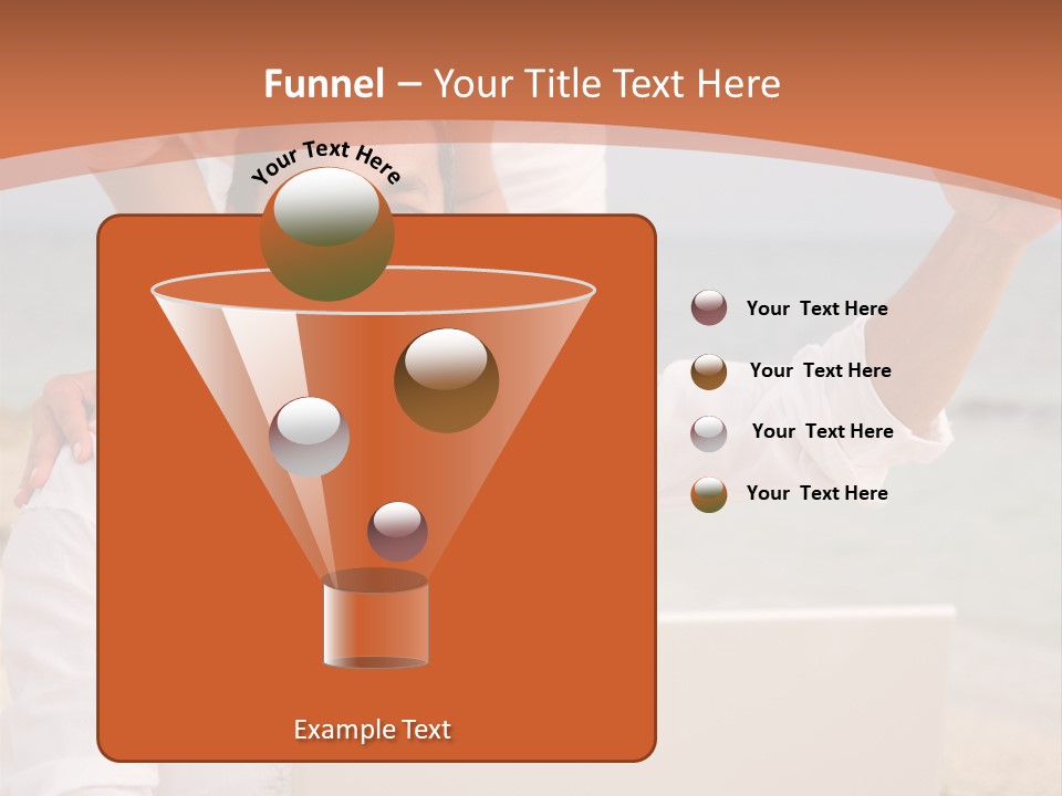 Happy Beach Couple On A Laptop During Vacation PowerPoint Template