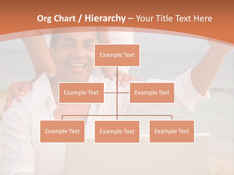 Happy Beach Couple On A Laptop During Vacation PowerPoint Template