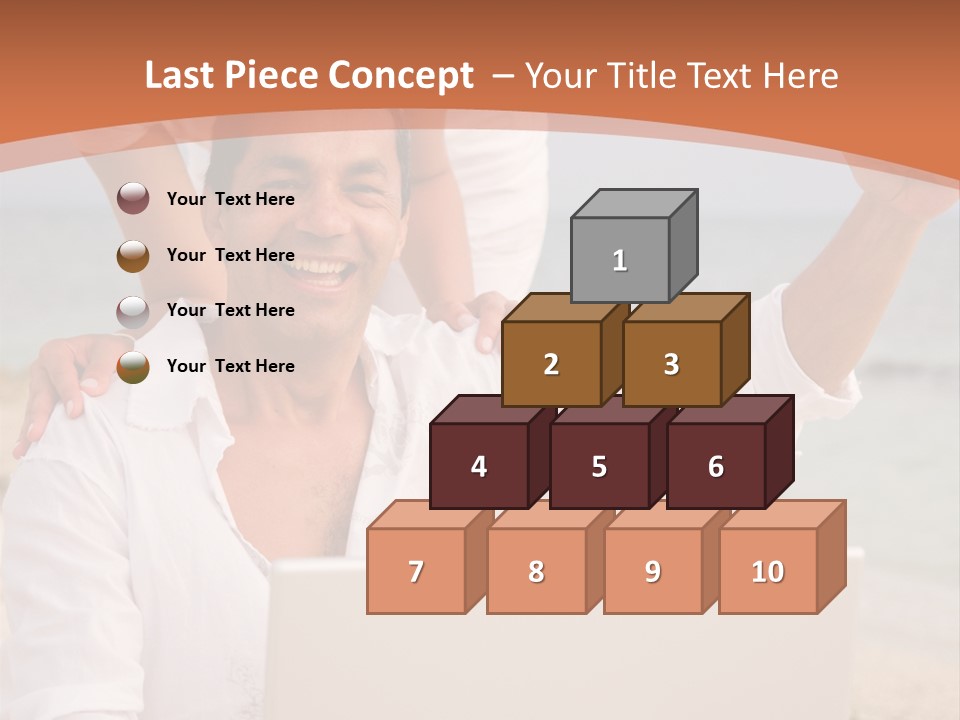 Happy Beach Couple On A Laptop During Vacation PowerPoint Template