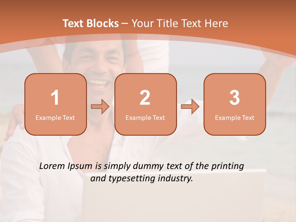 Happy Beach Couple On A Laptop During Vacation PowerPoint Template