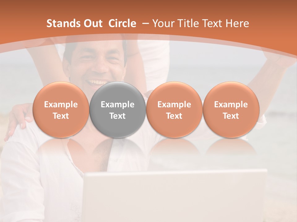 Happy Beach Couple On A Laptop During Vacation PowerPoint Template